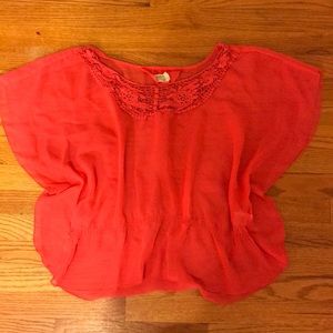 Sheer coral top